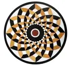 Stone Coffee Table Top with Inlay Work Geometric Design Lawn Side Table for Home