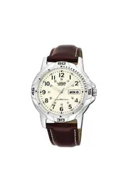 Men's Lorus Gents Sports Leather Strap 39mm 5ATM Watch RXN49BX9