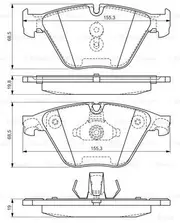Bosch Front Brake Pads for Bmw 520D F 11 2L Diesel N47 D20C 2010 - 2014
