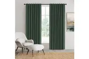 Sherwood Home 100% Blockout Concealed Tab Top Curtain Pair Forest Green