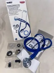 BLUE Sprague-Rappaport Type Dual Head Stethoscope + Ear Tips & Chestpieces