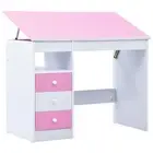 Children Drawing Study Desk Tiltable Pink and White Kids Art Table Adjusta 87447