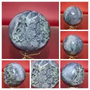 Natural Purple Grape Agate Chalcedony Crystal Sphere Reiki Healing Chakra 306G