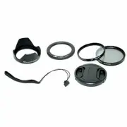 Lens Adapter Kit UV Polarizer Filter Hood Cap Keeper & Cap for Canon G1X Camera