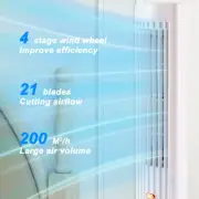 Bladeless Tower Fan, Electric Standing Tower Fan Floor Fan 3 Speeds