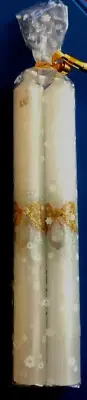 CANDLES WEDDING GLITTER HORSE SHOE RIBBON SPARKLES CELEBRATIONS PAIR WRAPPED