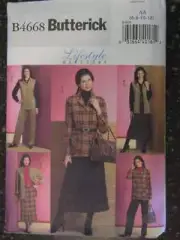 UNCUT Butterick Pattern Jacket Skirt Vest Pants 6 8 10