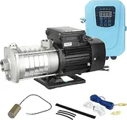 Solar Powered Multi-Stage Horizontal Water Pump, 1.0 HP, Digital MPPT Control Panel, Accessories Included Self Prime
