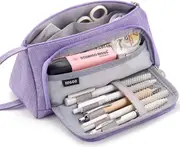 Large Capacity Colored Canvas Storage Pouch Marker Pen Pencil Case Simple Stationery Bag Holder For Middle High School Office College