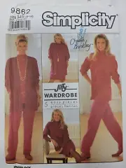 Simplicity 9862 Misses pants dress tunic vest jacket Sewing Pattern sz 6 to 14