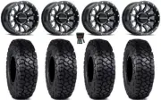 Raceline Trophy 15" Wheels Black 30" Intersect Tires Polaris RZR Turbo S / RS1