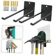 2-Pack Metal Wall Mount Garage Hooks for Garden Tools, Chairs, 30cm/12inch