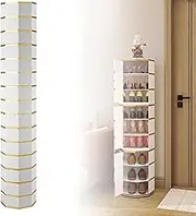 15 Tier Rotating Shoe Rack Tower Freestanding 360° Rotating Shoe Organizer for Entryway, Bedroom, Closet, Corner, Rotating Shoe Stand, Large Capacity Shoe Storage (Diameter 17.7 inches (45 cm)