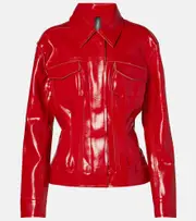 [Norma Kamali] Norma Kamali Faux leather jacket AU 14 red