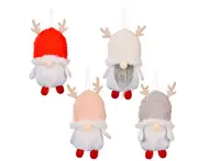 C86 4PCS Bedroom Christmas Decoration Christmas Lamb Hat Faceless Doll Pendant Christmas Tree Rudolph Dwarf Pendant