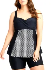 TS TAKING SHAPE plus size M / 20 Twist Front Textured Tankini swim bathers NWT!