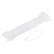 Cotton Hang Tag String Snap Lock Price Tag Fastener Tie white 7.8 inch 100pcs