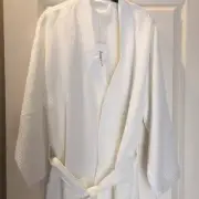 OLEG CASSINI Couture ONE SIZE White WAFFLE ROBE 8022 Brand New NWT ~ FREE SHIP!