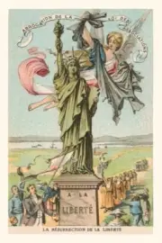 Vintage Journal French View of the Statue of Liberty (Pocket Sized - Found