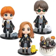 Dww-3 Pcs Harry Potter Figure Cake Toppers, Wizard Cake Toppers, Mini Figure Cake Toppers, Party Cake Toppers, Toy Figure Cake Toppers-eyzi