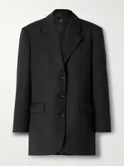 [Anine Bing] Anine Bing - Sara Oversized Woven Blazer - Black - small small Black