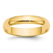 Solid 14K Yellow Gold 4mm Light Weight Half Round Men's/Women's Wedding Band Ring Size 10