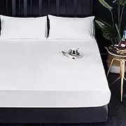 WenBags Waterproof Fitted Bed Sheets,Mattress Protector for Home & Hospital Care Beds, Soft Hospital Bed Sheets with Elastic All Around(1, White, Twin)
