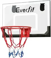 Everfit 23" Mini Basketball Hoop for Kids Adult, Indoor Door Basket Ball Hoops Net Wall Backboard, Wall-Mounted Toys Home Room for Sports Exercise Playing Game, Black