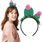 Warmhm Cactus Headband Tropical Party Accessories for Women Pack of 2