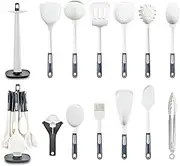 Kitchen Cooking Utensils Set, 13 pcs Non-Stick Silicone Cooking Kitchen Utensils Spatula Set with Holder, Silicone Kitchen Gadgets Utensil Set /284