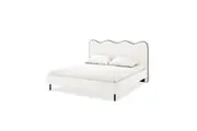 Kaylie Boucle Bed Frame - White and Black - Double