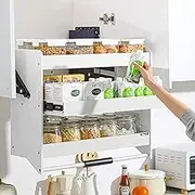 Adjustable 3 Tier Sliding Shelf for Kitchen Bar and Cafe Space Saving Design with Non Slip Handle (322 * 250 * 452mm)