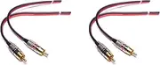4X Speaker Cables to Plugs Adapter, 2-Channel (1 Foot)