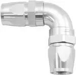 Aeroflow 90 Deg -12AN to -12AN Teflon Full Flow Hose Ends Silve Ptfe - AF593-12-12DS