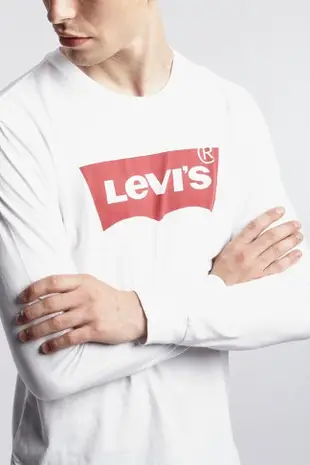 Levi's T恤 長袖上衣 男裝 LOGO款 T恤 長袖上衣 長袖T恤 圓領 L36015 白色(現貨)▶指定Outlet商品5折起☆現貨