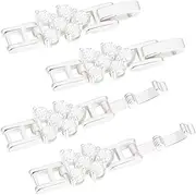 Beebeecraft 1 Box 6Pcs Fold Over Clasps 925 Sterling Silver Plated Bracelet Clasp Cubic Zirconia Rectangle Extender with Hole for Jewelry Making