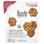 Foods Alive, Sprouted Crisps, Onion & Garlic, 4 oz (113 g)