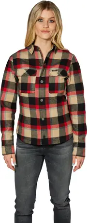 Rokker Memphis, shirt/textile jacket women , color: Red/Beige/Black , size: XS
