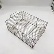 Instrumental Sterilization Baskets with Handle, Perforated Mesh Disinfection Baskets, Mesh 1 cm/0.4 Inches, Medical Tray 304 Stainless Steel, Suitable for Surgery, Hospitals and Dentistry (40 x 30 x