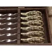 Premium Quality Barbecue Kabob Skewers Stainless Steel Rack Grilling BBQ 6pcs
