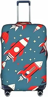 [FSCEV] Cartoon Rockets Trolley Suitcase Protective Cover Business Travel Luggage Protector Fashion 18-32 Inches, White, XL