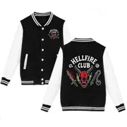 Stranger Things Hellfire Club Varsity Baseball Jacket Casual Letterman Jackets Coat Women Men ~SSZFV M