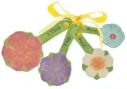 4 Piece Ceramic Flowers Measuring Spoon Set - ER28881 - Ganz - 661371498003