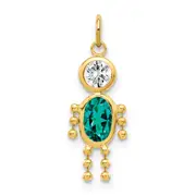 10K Yellow Gold December Boy Birthstone Charm