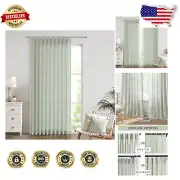 Soft Green Pinch Pleated Semi-Sheer Curtains - 60x90 Light Filtering Window D...