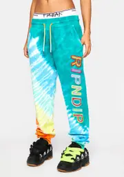 [RIPNDIP] Teal Prisma Tie Dye Sweatpants
