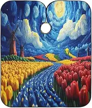 Vibrant Tulip Field Moonlight Hair Cut Apron Hair Color Gown, Polyester Hair Cutting Cape, Vibrant Tulip Field Moonlight 2