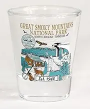 Great Smoky Mountains North Carolina Tennessee National Park Series Collection Glassware Shot Glass