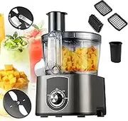 5L Commercial Vegetable Chopper, Electric Vegetable Dicer, Food Processor Fruit Cutting Machine with Dicing Knife nets and Slicing Blade Blades, 2 Speed Chopper with Non-Slip Base