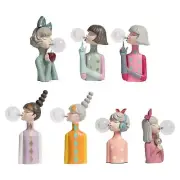 Creative Night Light Blowing Bubble Girl Desktop Decoration for Entrance